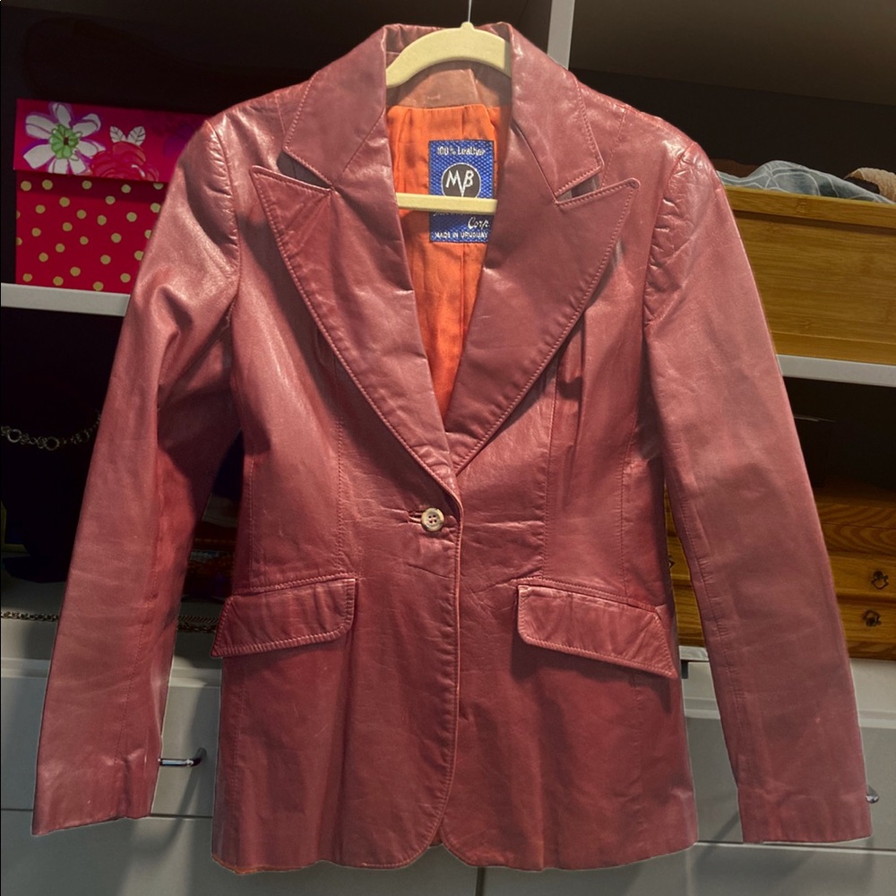 Vintage MB International red leather jacket